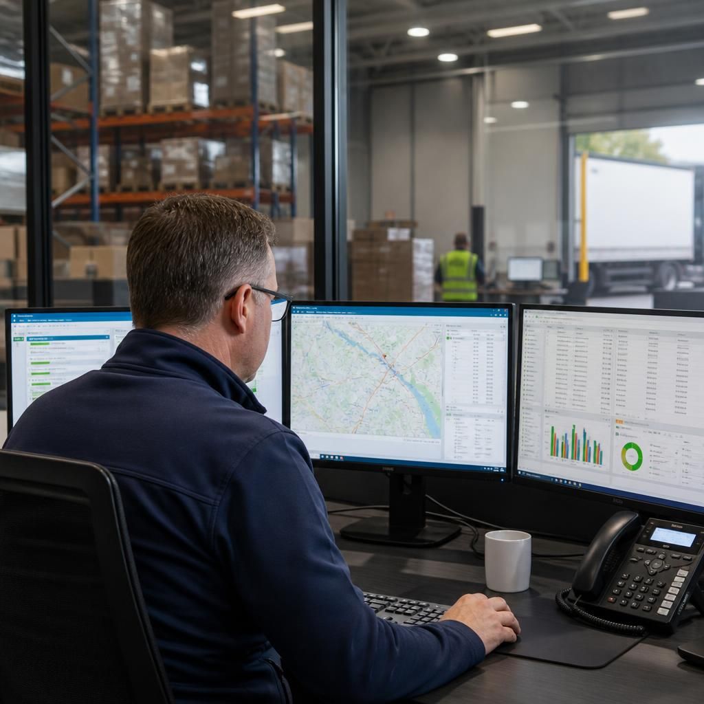 Logistics team managing secure access to operational systems