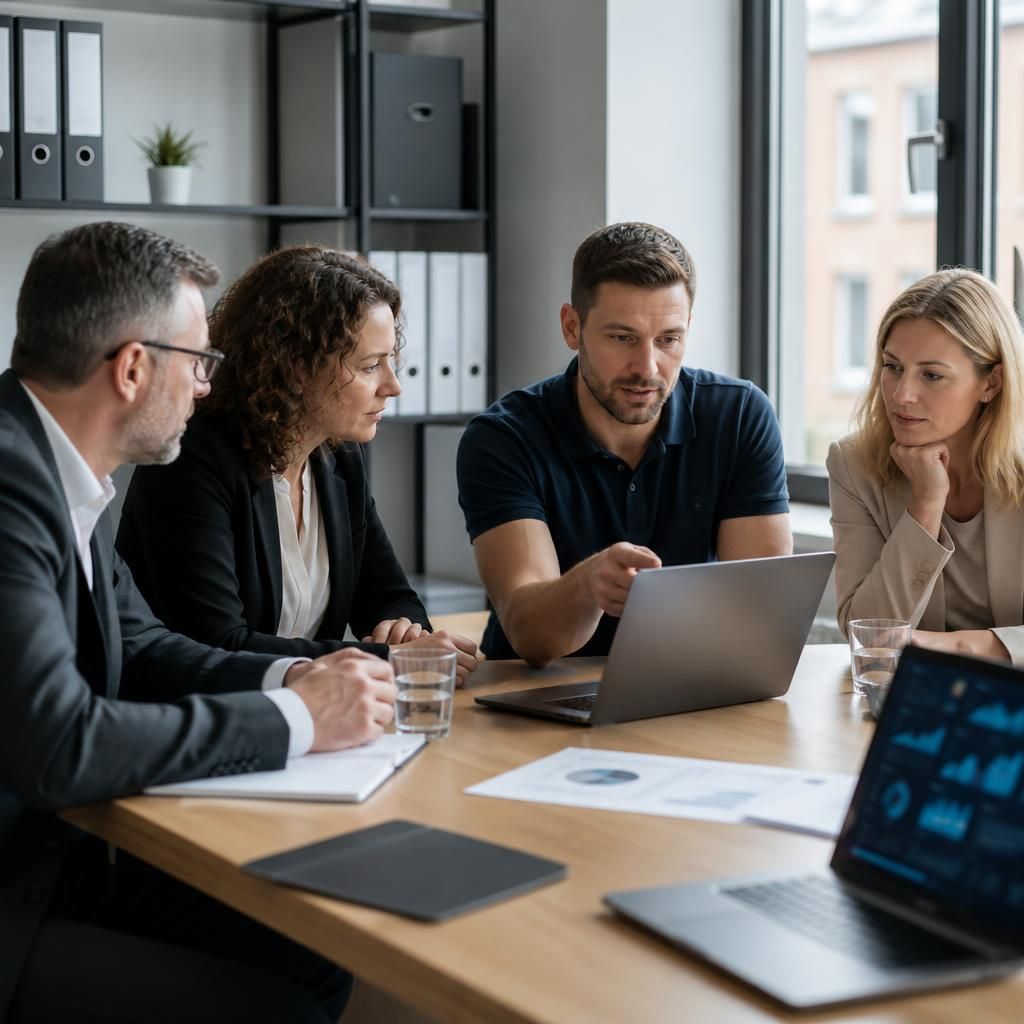 IT specialist reviewing backup planning with a professional services team