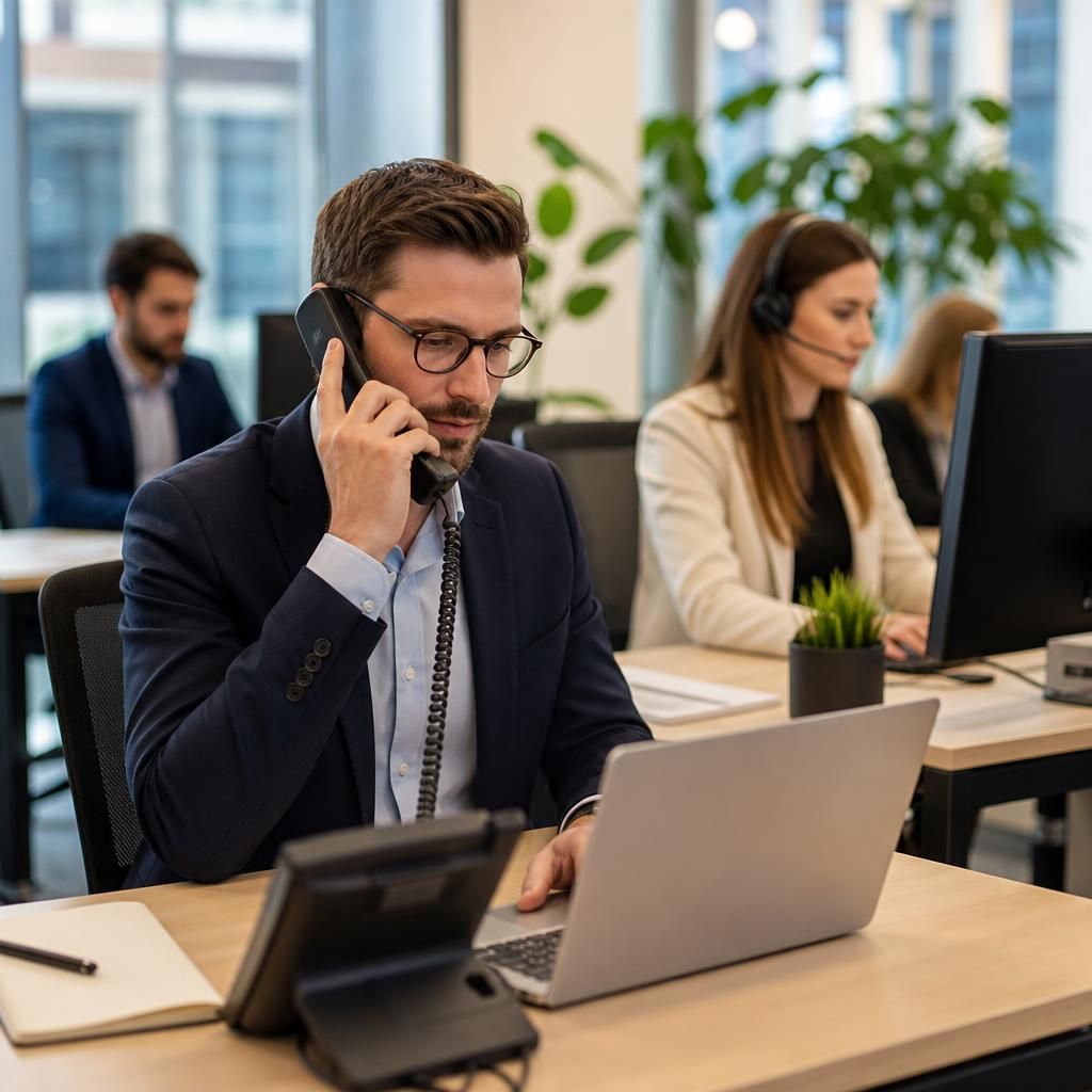 Professional services team using a cloud-based business phone system