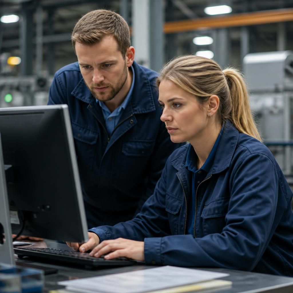 Manufacturing staff using secure accounts to access operational systems