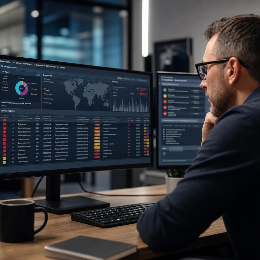 SIEM dashboard displaying correlated security events and alert details