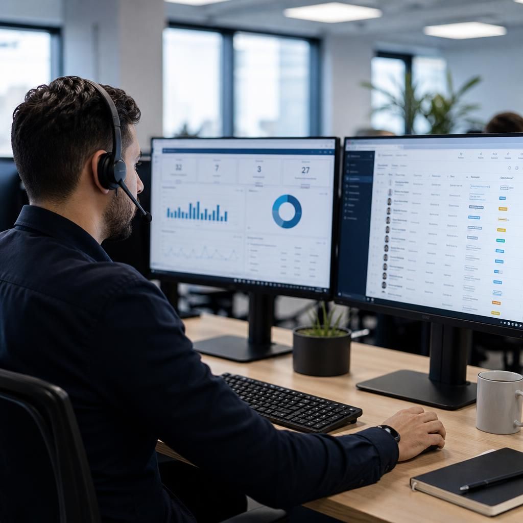 IT helpdesk dashboard showing support tickets, user details and service status