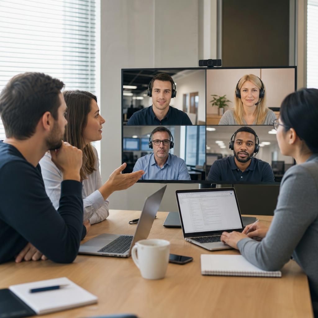Staff from different business locations joining an IT support discussion