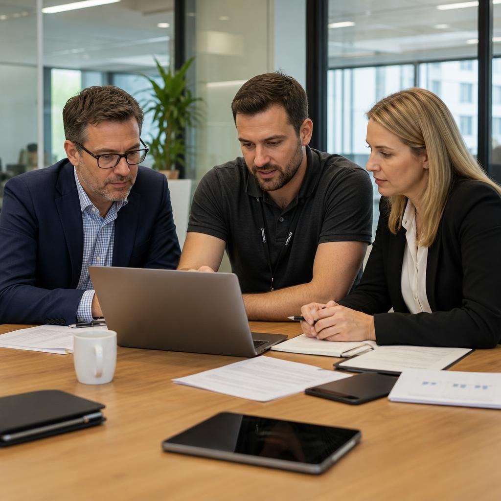 IT support professional reviewing systems with a professional services team