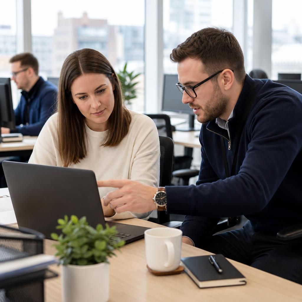 IT support professional working with staff from a multi-site organisation