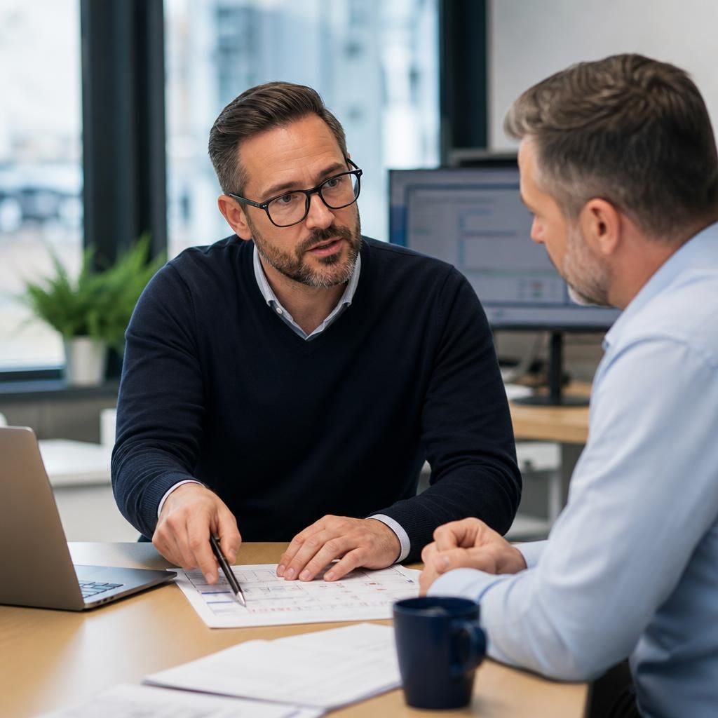 Business and IT representatives planning a technology project for a growing organisation