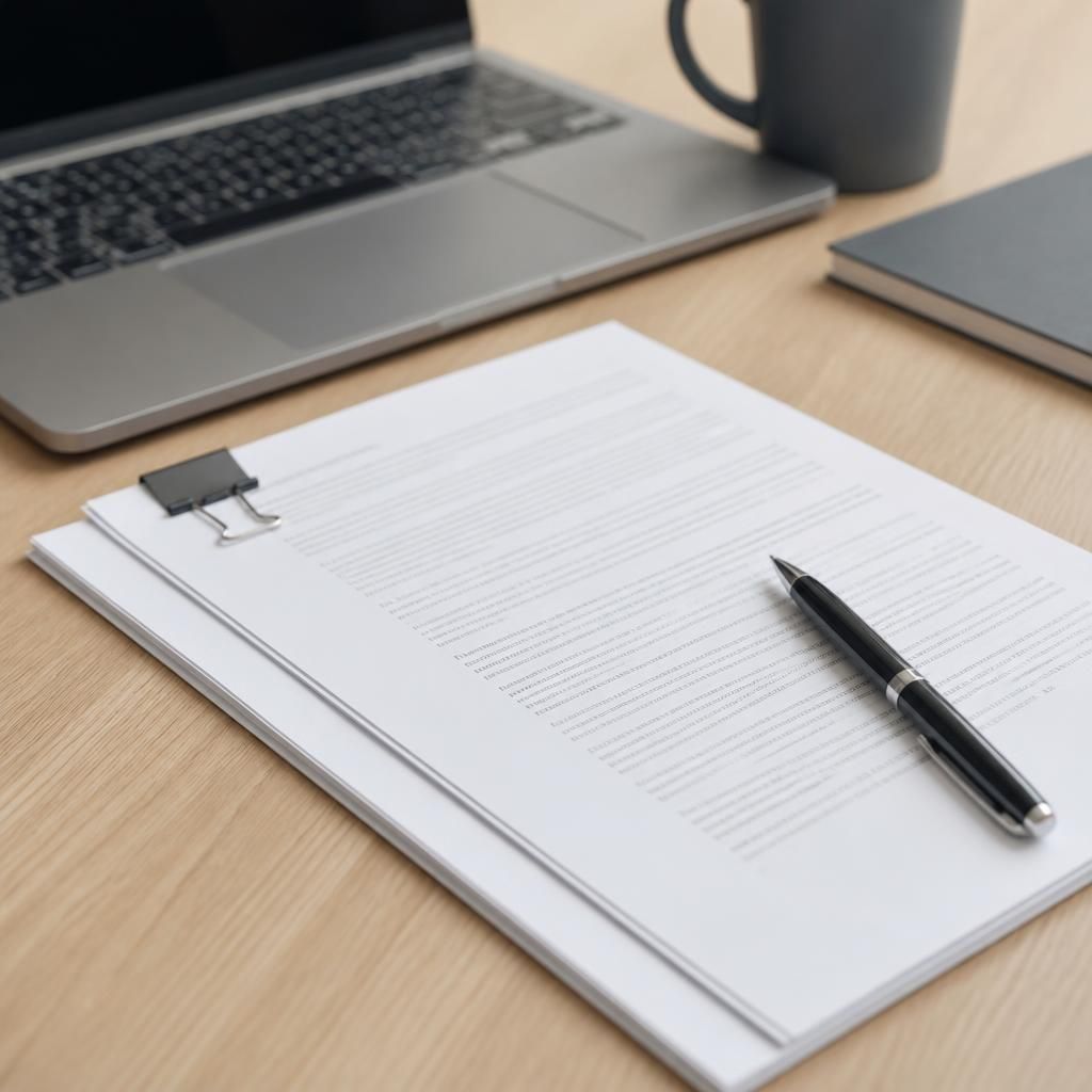 IT services agreement beside a laptop and pen