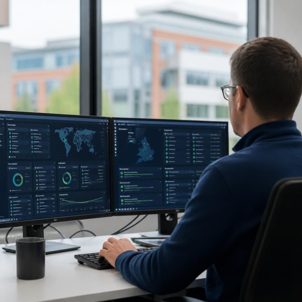 Networked computers across multiple business locations