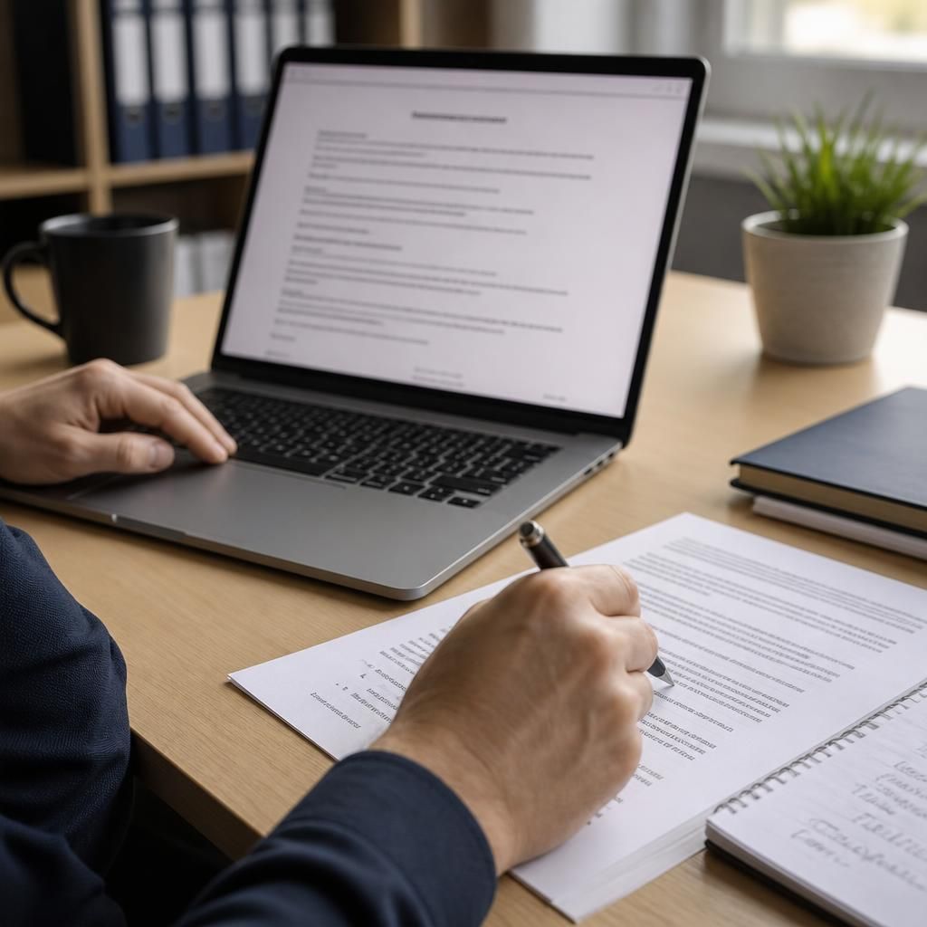 Managed IT support agreement displayed on a laptop beside printed service notes