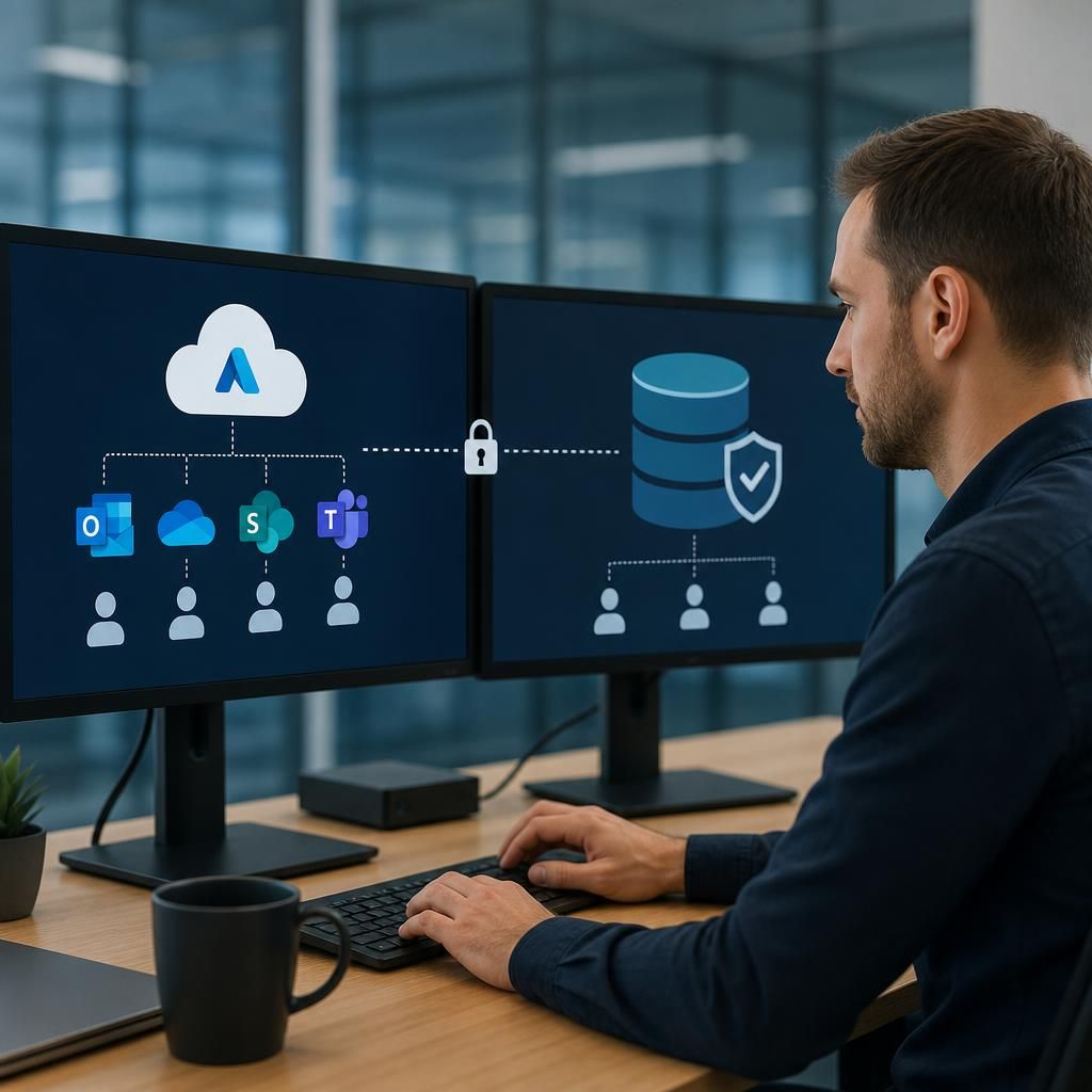 Diagram showing Microsoft 365 data and separate backup storage with independent controls