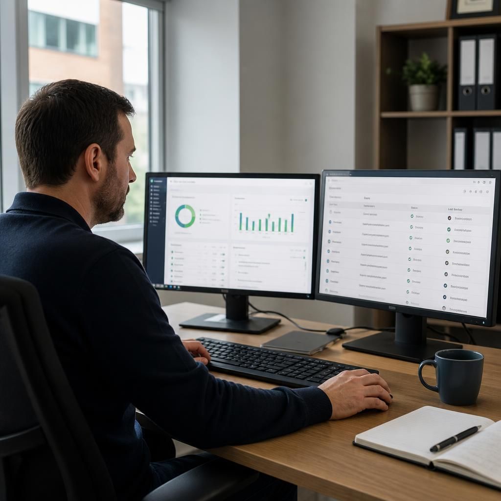 Administrator reviewing a Microsoft 365 user’s backup status and recovery points