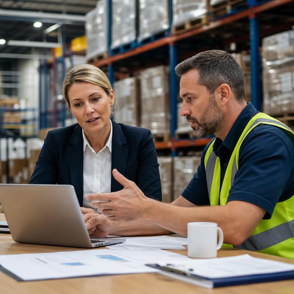 Logistics team discussing Microsoft 365 data and recovery planning