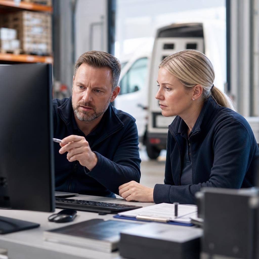 Logistics team checking Microsoft 365 security settings and user access