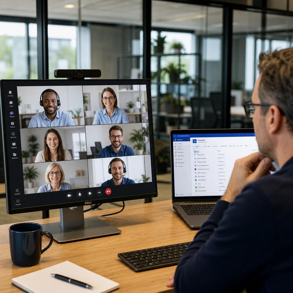 Colleagues from different locations working through Microsoft 365