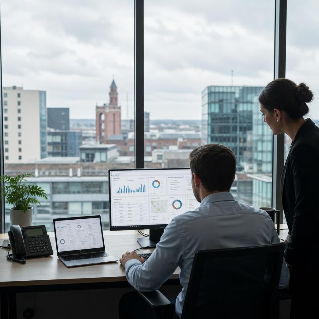 Business team working across multiple sites using managed IT systems