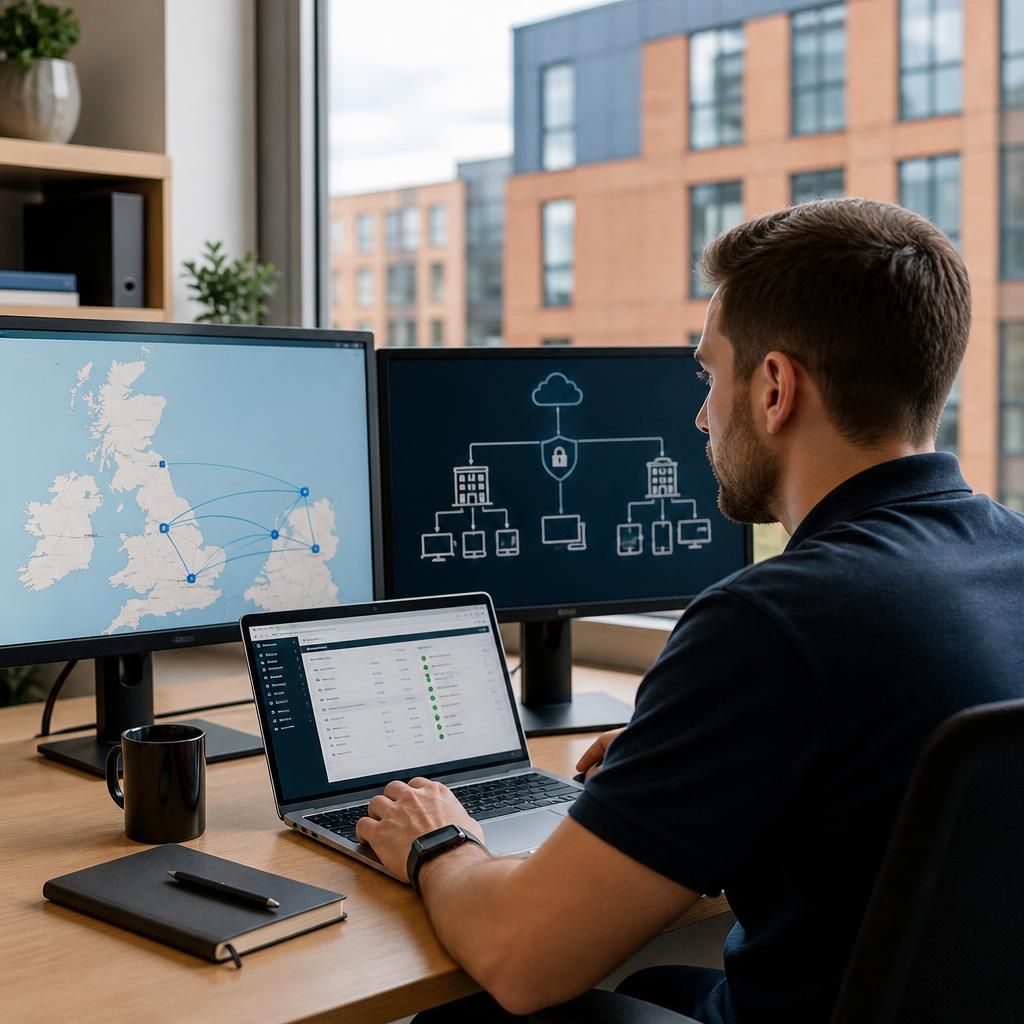 IT professional planning network access for a business with multiple locations