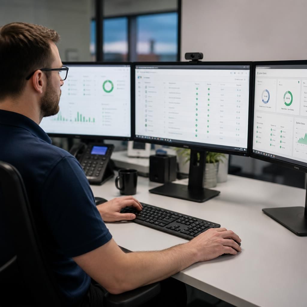 Remote management dashboard showing connected devices and system status