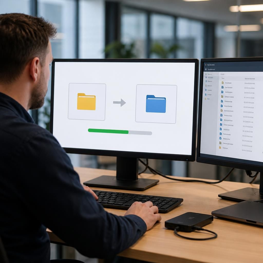 Files and folders being exported from a virtual desktop environment